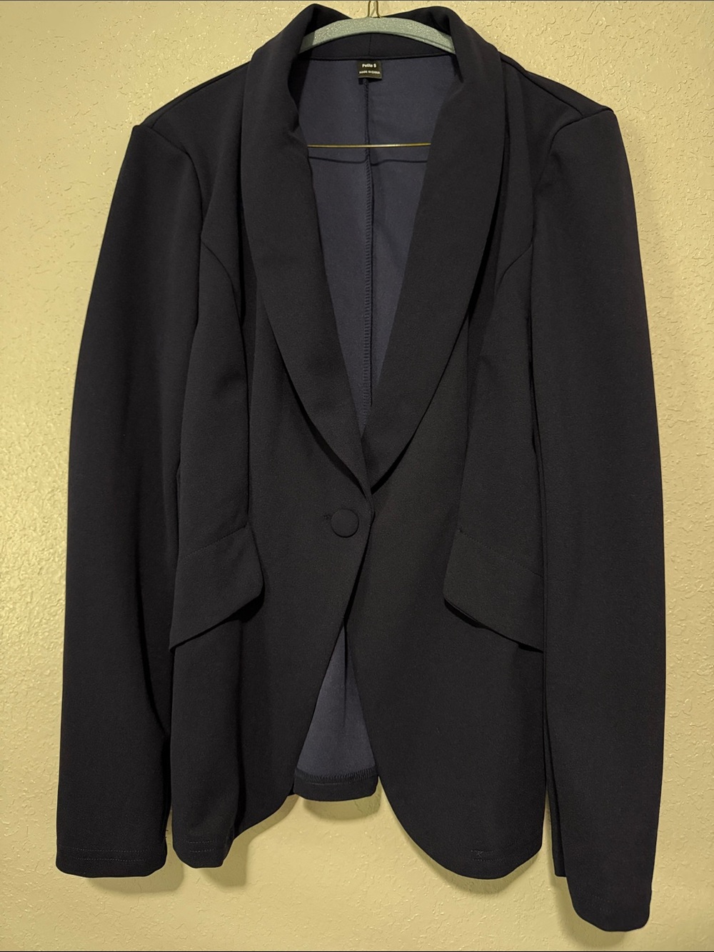 Women’s Navy Shawl Collar Blazer Jacket